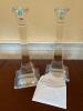 Pair of Tiffany & Co Square Crystal Candlestick Holders