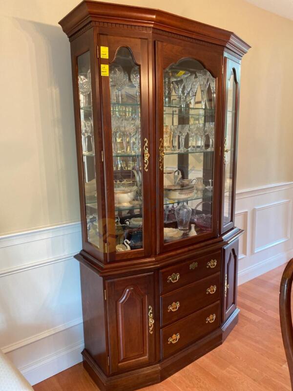 Cherry Lighted Display Cabinet