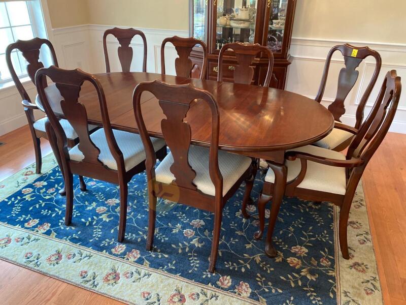 Cherry Oval Dining Table and 8 Chairs