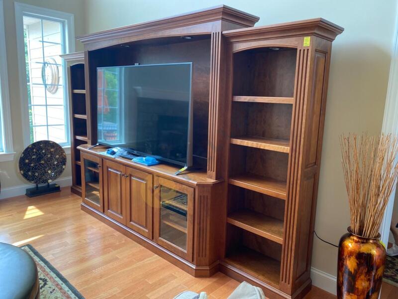 Gish Solid Wood Lighted Entertainment Cabinet
