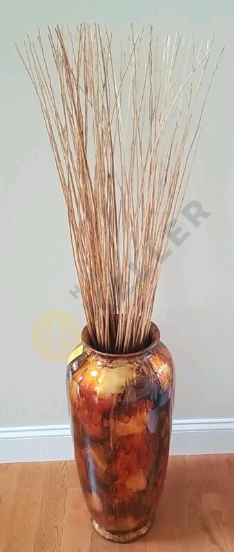 Decorative Floor Vase with Stick Decor