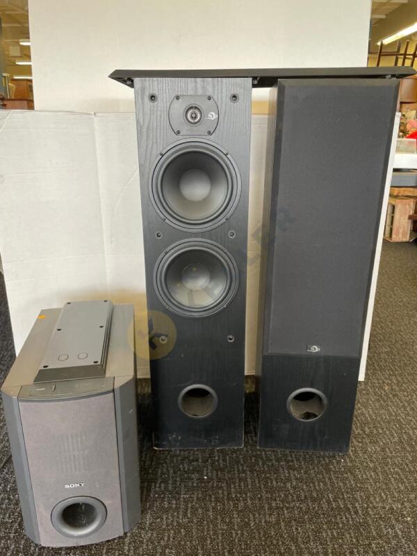 Sony Subwoofer and Pair of Dynalab Speakers