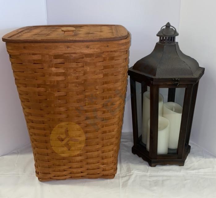 Longaberger Laundry Basket and Lantern