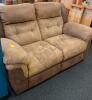 Suede Microfiber Reclining Loveseat - 2