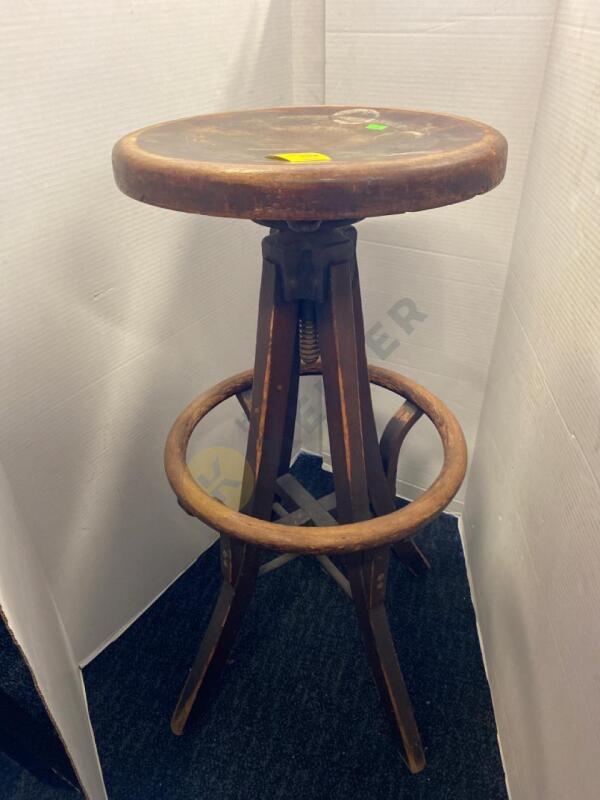 Antique Wooden Drafting Stool