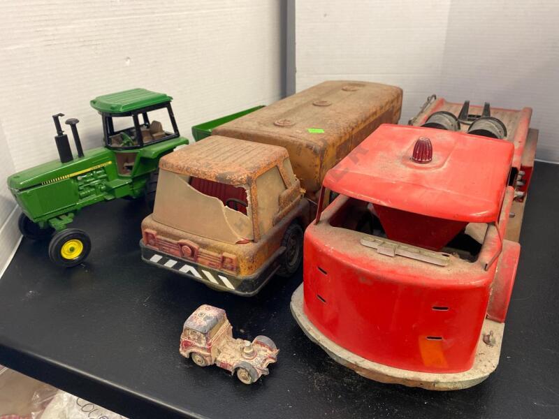 Vintage Toy Trucks and John Deere Toy Tractor