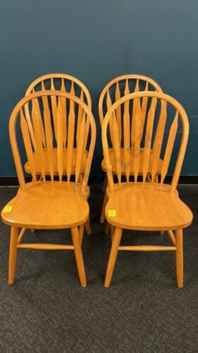 Set of 4 Wooden Chairs