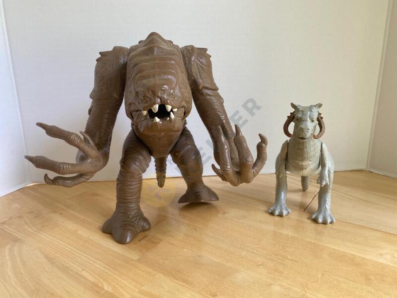 Vintage Star Wars Rancor Monster and Tauntaun Toy Figures