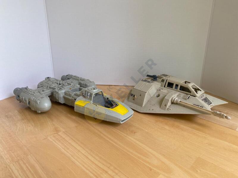 Vintage Star Wars Y-Wing Fighter and Snow Speeder Toy Models