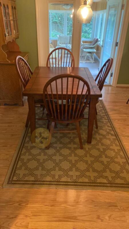 Table, 4 Chairs, and Rug