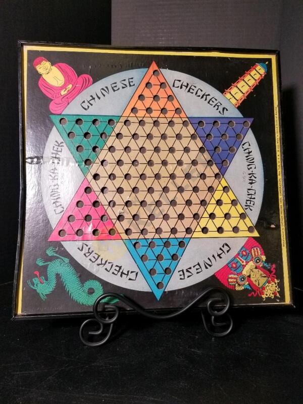 1938 Chinese Checkers With Display Stand