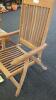 "Royal Teak Danish Tradition" 2 Folding Chairs, Folding Side Table, And Chair Pads - 4