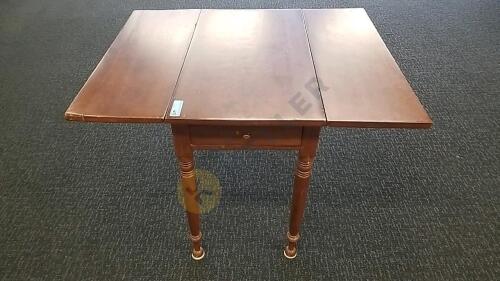 Antique Wooden Dropleaf Table With Drawer