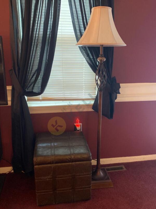 Floor Lamp and Ottoman