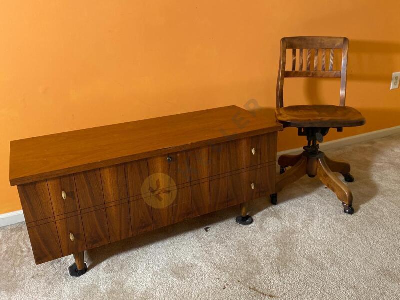 Mid Century Lane Princess Cedar Chest and Wooden Desk Chair