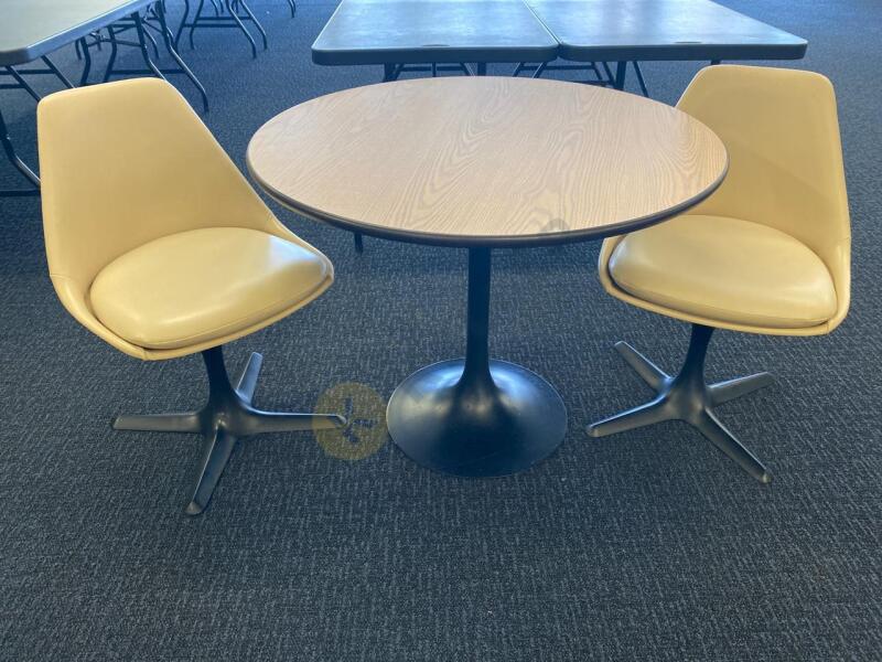 Vintage Mid Century Modern Tulip Table and Chairs by Maurice Burke