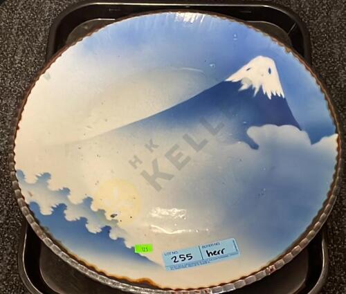 Antique Japanese Mt. Fuji Painted Charger Plate