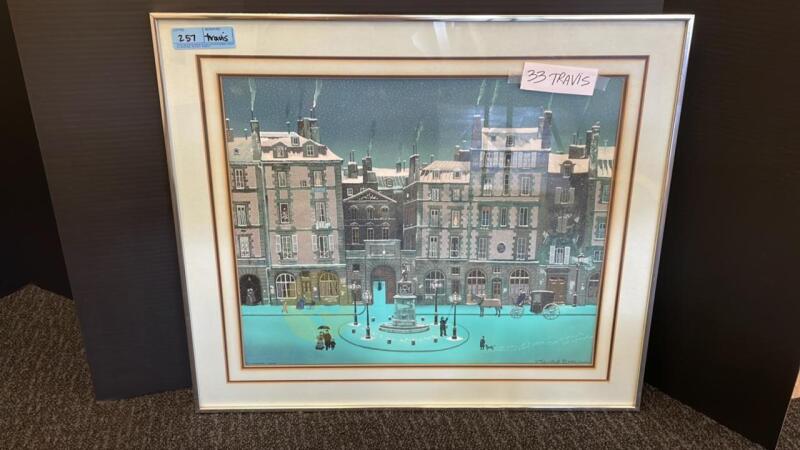 Michel Delacroix Framed and Matted Lithograph