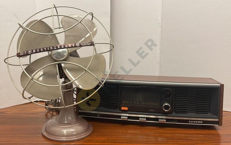 Vintage Stereo and Westinghouse Electric Fan