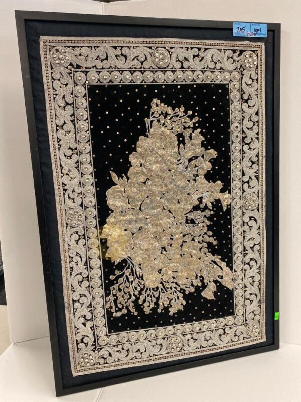 Framed Sequin and Bead Tapestry from Myramar