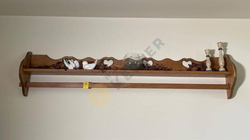 Wooden Hanging Shelf with Primitive Decor