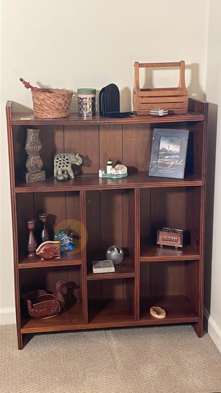 Wooden Shelving Unit with Decor