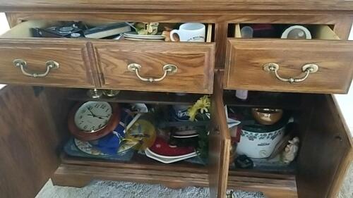 Contents of Lower Drawers and Doors of Keepsake Cabinet