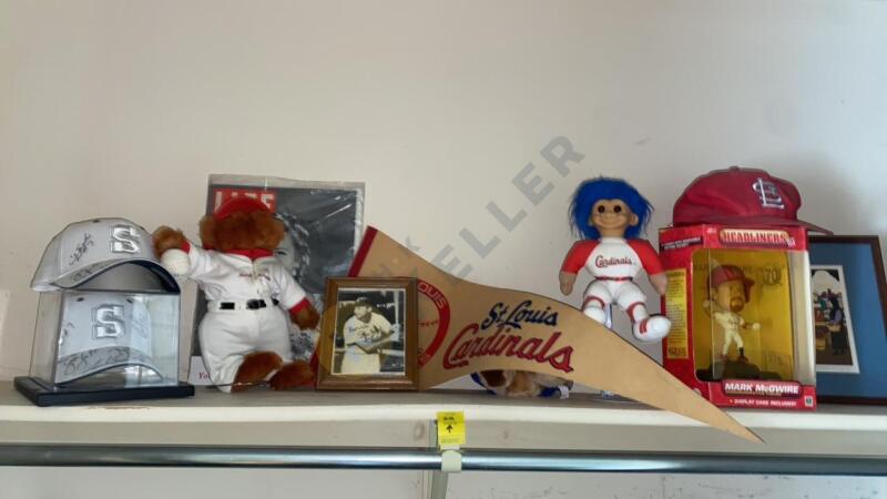 2 Penn State Hats with Signatures, St. Louis Cardinals Pennant, and More