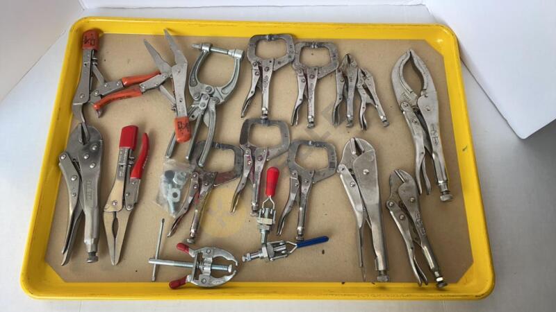 Assorted Styles and Sizes of Vice Grips and More