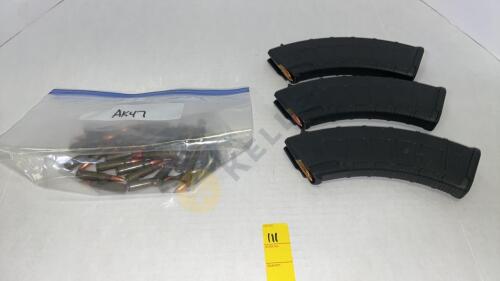 3 AK-47 Magazines Full of Ammunition