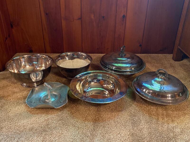 Silver Tone Serving Bowls