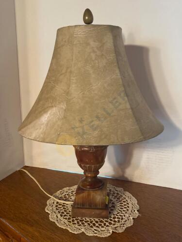 Marble/Alabaster Table Lamp and Doily