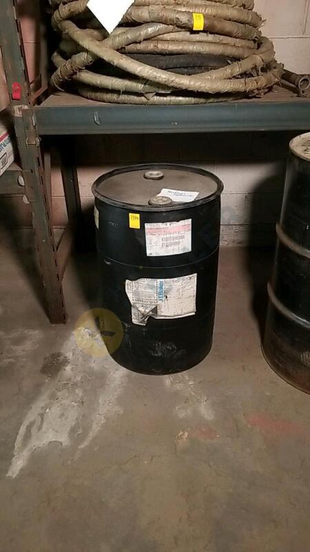 1/2 Full Small Plastic Barrel of Sodium Hydroxide Solution