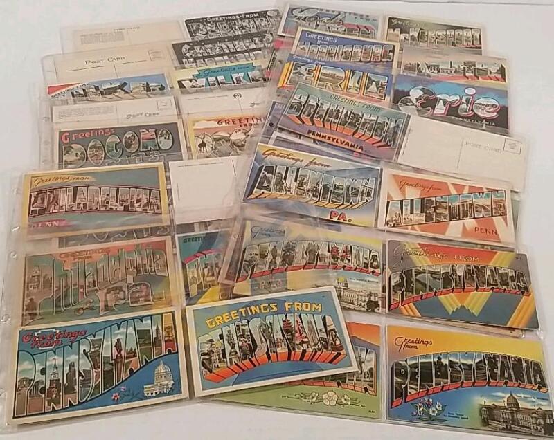 Pennsylvania Town/City Large Letter Mostly Linen Era Postcards