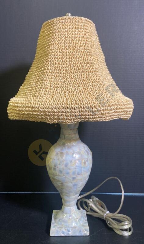 Jamie Young Mother of Pearl Mosaic Lamp with Original Shade