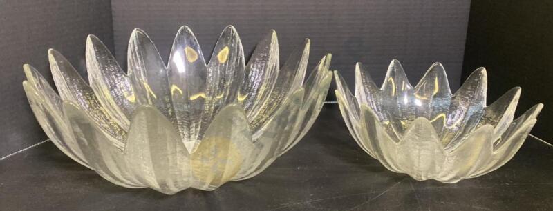 Vintage Crystal Nesting Sunflower Glass Bowls