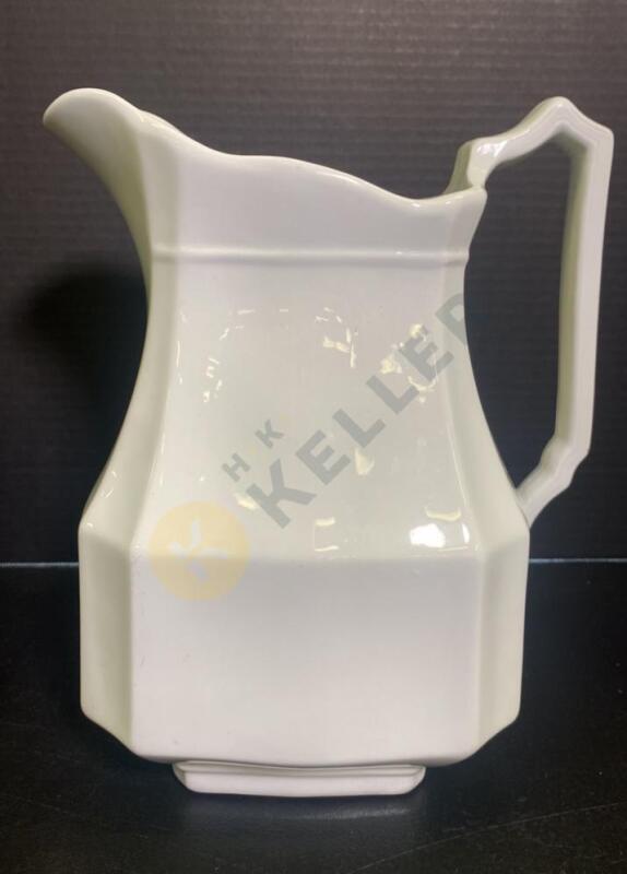 Antique Large Ironstone White Pitcher