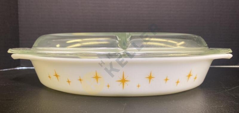 Retro Pyrex Divided 1.5 Quart Casserole Dish with Lid