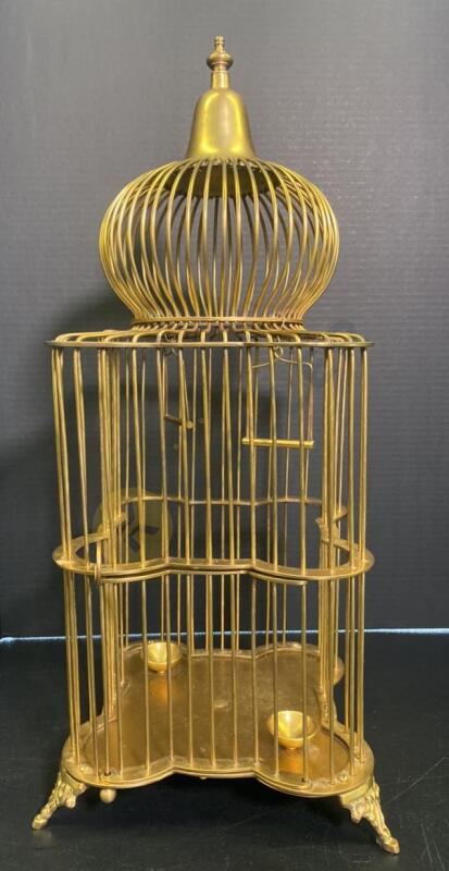 1970's Brass Ethan Allen Quatrefoil-Shaped Bird Cage