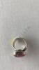 Vintage Charles Albert Fine Sterling Silver with Faux Gemstone Ring - 2