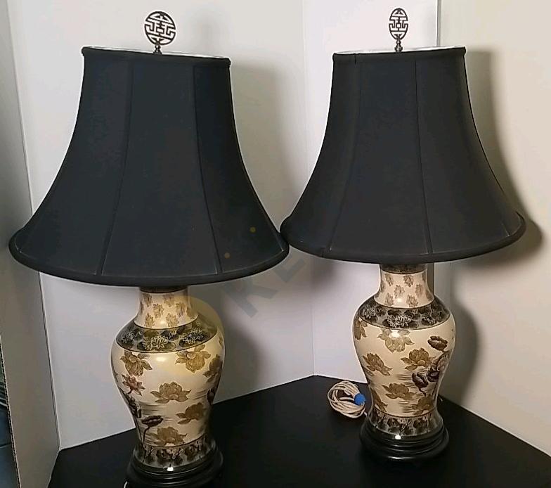 Pair of Decorative Ceramic Base Lamps