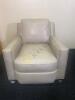 Genuine Leather Armchair And Rolling Ottoman with Nailhead Trim Detail - 2