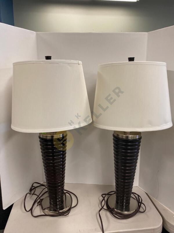 Pair of Metal Table Lamps