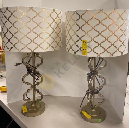 Pair of Metal Table Lamps