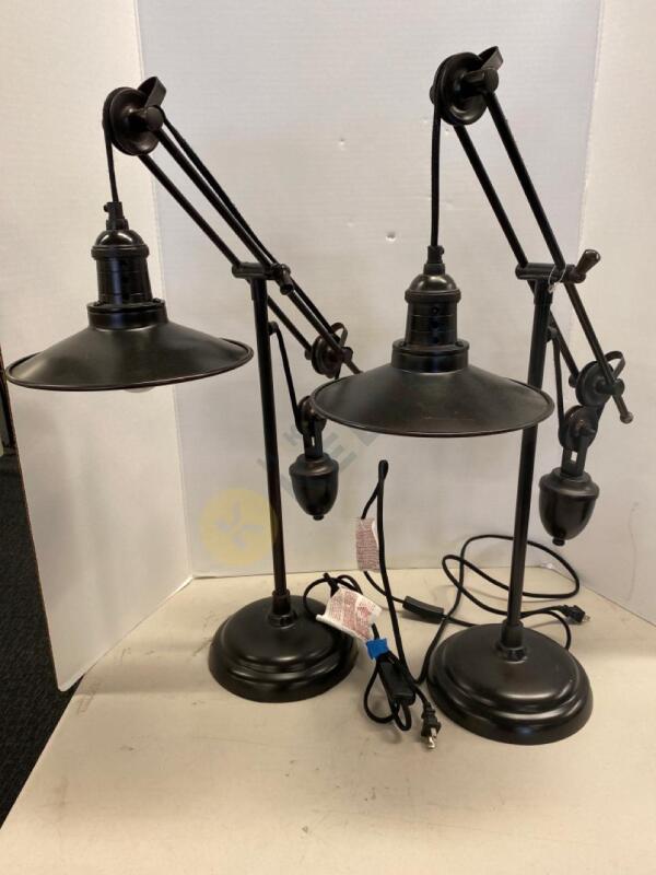 Pair of Bronze Desk Lamps