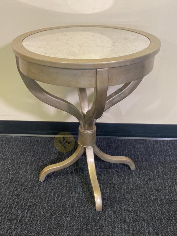 Hooker Mirror Top Round Side Table