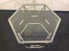 Hexagon Glass Top Metal Frame Side Table - 2