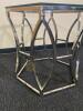 Hexagon Glass Top Metal Frame Side Table - 4