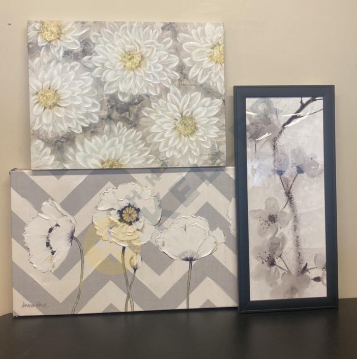 Canvas and Framed Floral Wall Decor