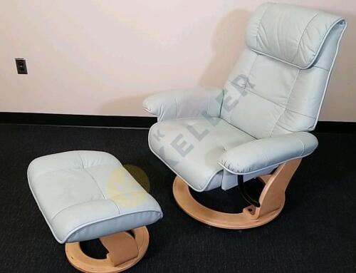 Stressless Recliner and Ottoman by Benchmaster